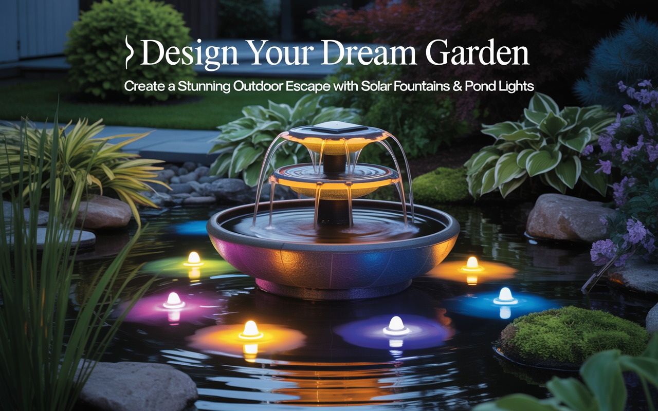 Design Your Dream Garden: How Solar Panel Pump Fountains and Pond Lights Create a Stunning Outdoor Escape