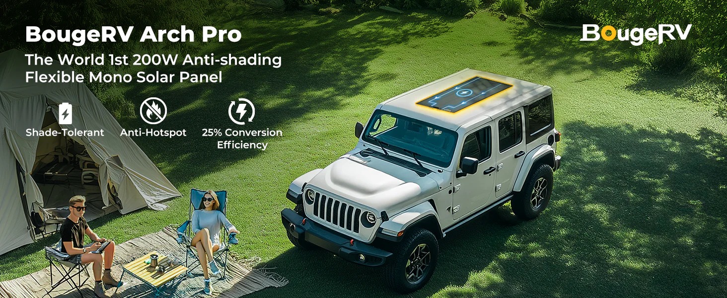Power Your Adventures Anywhere with BougeRV’s 100W and 200W Flexible Solar Panels
